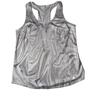 FILA Sport Gray Marbled Tank Top Women’s Size Large White Athletic Light